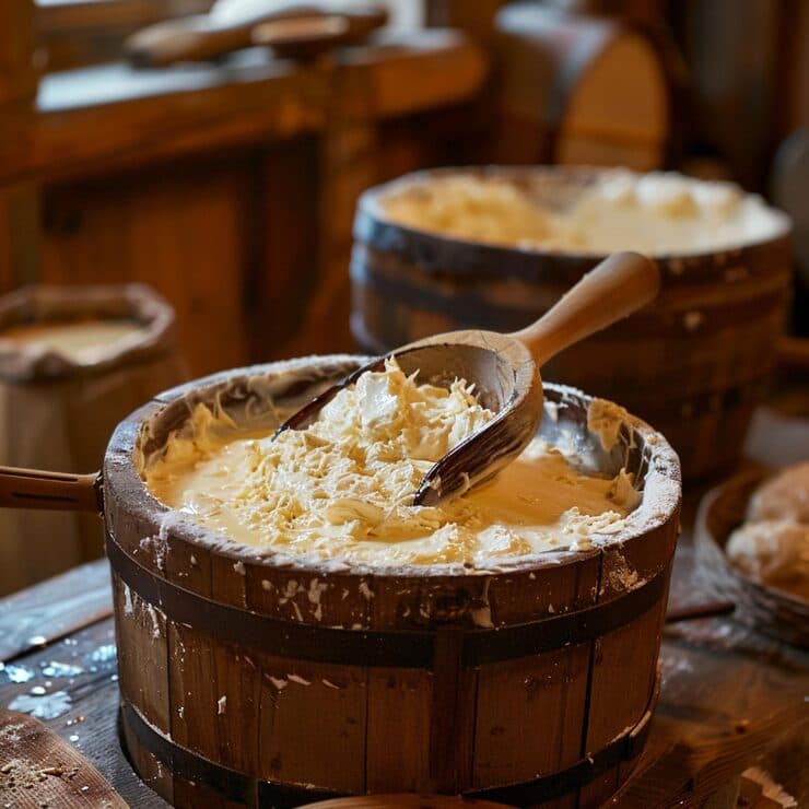 write about process churning butter from cre — a2 desi ghee article image