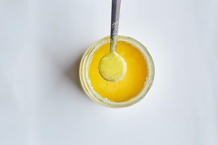 ghee oil clarified butter jar clarified liqu — desi ghee nutrition article image
